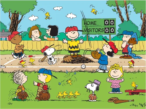 Vista 2 de RoseArt - Peanuts - Baseball - Rompecabezas de 300 piezas para adultos