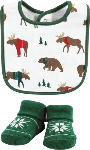 Vista 17 de Hudson Baby Conjunto de babero y calcetines unisex de algodón para bebé