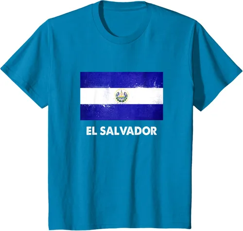 Vista 45 de Camiseta de la bandera de El Salvador Camiseta salvadoreña