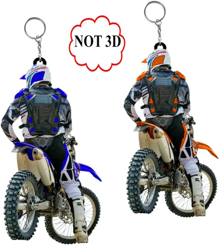 Vista 6 de Llavero de motocross personalizado, regalos de motocross personalizados, llavero de motocross Racer, el mejor regalo de motocross
