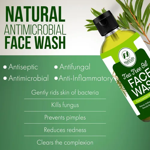 Vista 2 de Jabón facial con aceite de árbol de té, 4 onzas, jabón de árbol de té, limpiador natural para la piel, jabón facial puro con infusión de aceite
