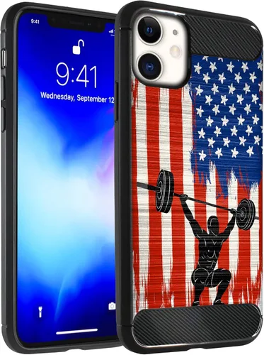 Vista 11 de CasesOnDeck - Funda compatible con Apple iPhone 11 / iPhone XI (2019) de 6.1 pulgadas, funda delgada de fibra de carbono TPU para acentuar arañazos