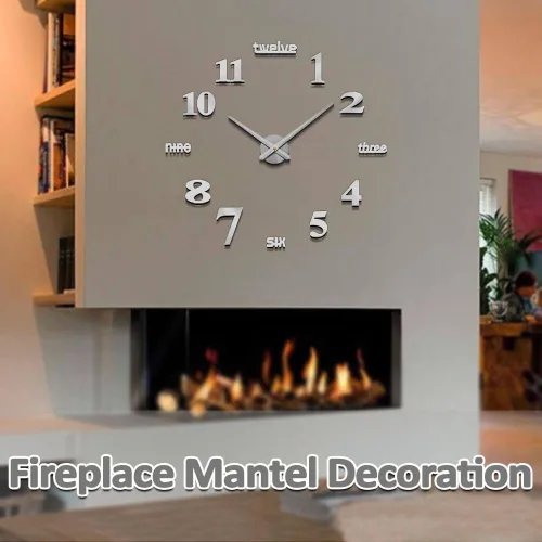 Vista 14 de Mintime Reloj de pared moderno sin marco, grande, 3D, números de espejo para decoración de oficina en casa