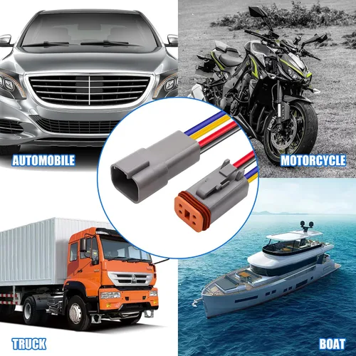 Vista 6 de HiSport Kit impermeable de conectores DT de 4 pines, 4 conectores macho y hembra para coche, camión, barco, conector Dt, 1 juego