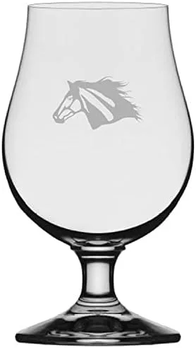 Vista 42 de Abaco Barb Body Horse - Vaso de cerveza Iona grabado (13.25 onzas)