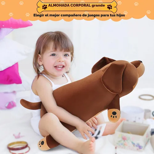 Vista 7 de Peluche de perro salchicha grande de 19 pulgadas, lindo peluche de perro Weiner, juguete de peluche de perro salchicha grande, lindo animal