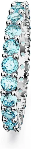 Vista 3 de SWAROVSKI Colección de anillos de cristal de matriz, corte redondo, engaste de punta, acabado rodio