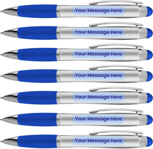 Vista 15 de Bolígrafos personalizados, paquete de 80 grabados láser sin granel, bolígrafo de 3 pulgadas, lápiz óptico y área personalizada con luz, nombre