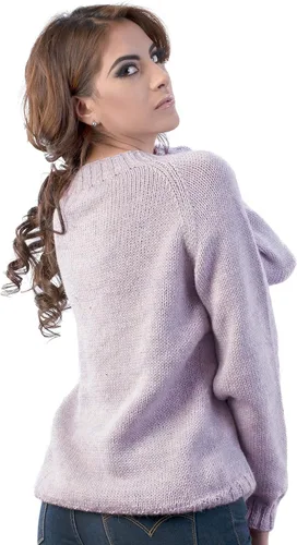 Vista 4 de Intialpaca London - Sudadera de mujer con cuello redondo, color morado