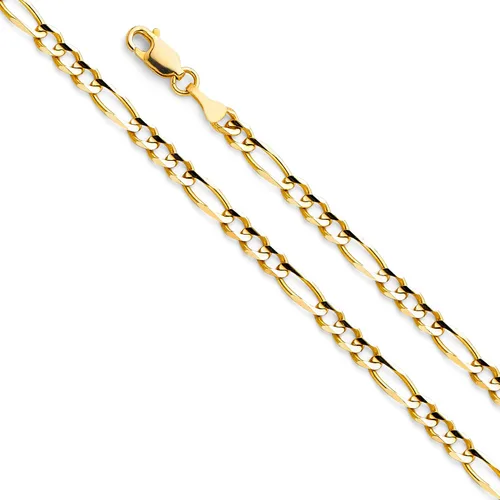 Vista 2 de Wellingsale Cadenas Figaro de oro macizo de 14 quilates (opciones seleccionadas)
