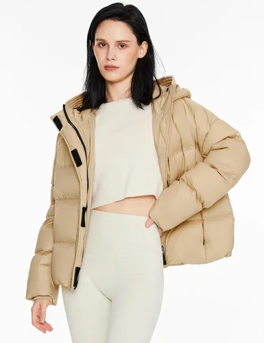 Vista 3 de Orolay Chaqueta acolchada corta para mujer, ligera, resistente al agua, con capucha