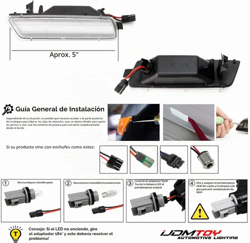Vista 6 de iJDMTOY Kit de luces laterales de parachoques con lente transparente y ámbar LED completa Compatible con Volkswagen 2006-2009 MK5 Golf/GTI Rabbit