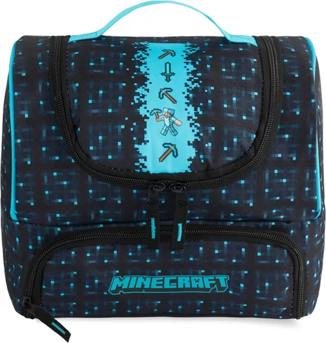Vista 7 de Get Trend Minecraft - Lonchera reutilizable con aislamiento para niños, bolsa ligera con doble compartimento con asa, se adapta a la lonchera