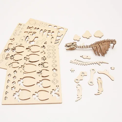Vista 3 de Rompecabezas 3D de dinosaurio de madera Stegosaurus - Divertidos kits de manualidades de madera para manualidades, regalo ideal para cumpleaños