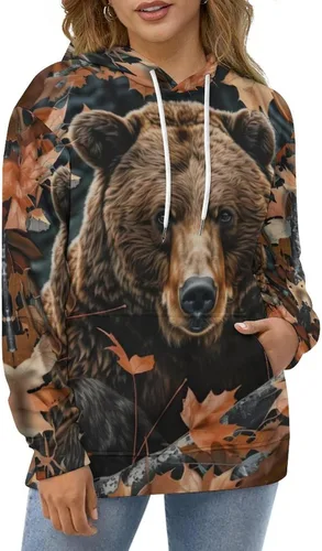 Vista 6 de Sudadera con capucha para hombre, diseño de oso de camuflaje de camuflaje de camuflaje