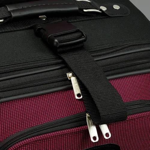 Vista 3 de Travel Select Amsterdam - Equipaje vertical y expandible con ruedas, Burgundy, Checked-Medium 25-Inch