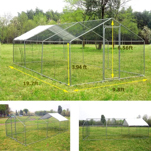 Vista 2 de Gallinero grande con cubierta, casa para gallinas, para conejos.