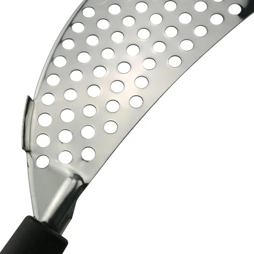 Vista 4 de Tegg Crescent - Colador de pasta de acero inoxidable para grasa, escurridor con mano para diferentes ollas, herramienta de cocina
