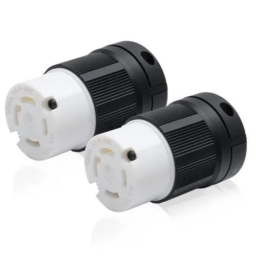 Vista 13 de STARELO Receptáculo de Bloqueo de 30 Amperios para Generador Salida NEMA L14-30R con Cubierta, 125/250 Voltios 3 Polos 4 Cables, Resistente a