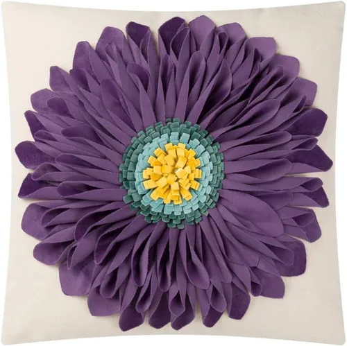 Vista 35 de OiseauVoler Fundas de almohada hechas a mano de 18 x 18 pulgadas, fundas de cojín de girasol 3D azules, fundas de almohada decorativas para sofá