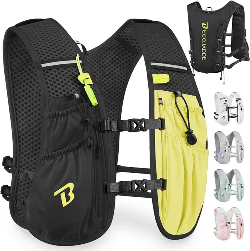 Vista 29 de BECOJADDE Chaleco de Hidratación Mochila para Correr para Hombres Mujeres, Mochila de Hidratación Ligera de 5L para Correr, Chaleco de Hidratación