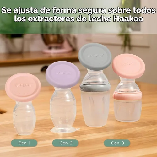 Vista 3 de haakaa - Tapa de extractor de leche de silicona (rubor), se adapta a todos