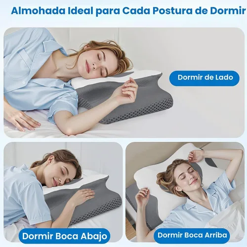 Vista 7 de Almohada cervical de cuello TranquilMoments para dormir, almohada de espuma viscoelástica para dormir de lado, almohadas ergonómicas para alivio