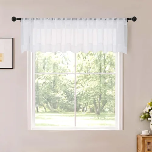 Vista 38 de OWENIE White Sheer Curtains 96 Inches Long 2 Panels for Living Room 52 Wide