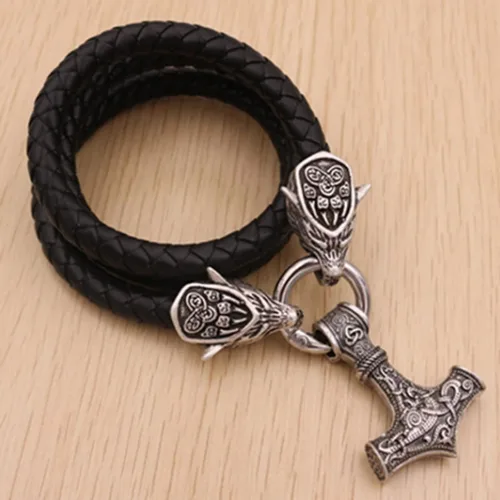 Vista 5 de Nordic - Collar de acero inoxidable con cabeza de lobo para hombre, vikingo, amuleto, el mejor regalo de joyería (con caja de regalo), 8.27 inches