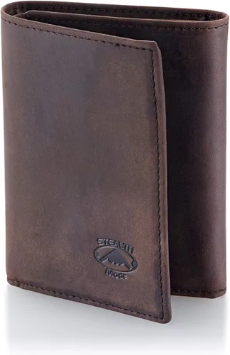 Vista 38 de Stealth Mode Cartera de cuero triple RFID para hombres con soporte de identificación abatible (negro)