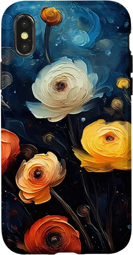 Vista 5 de Gorgeous Star Night Ranunculus Flowers Famous Painting Case for iPhone 17