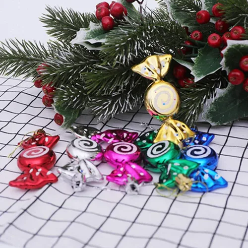 Vista 2 de Happyyami 12 adornos de piruleta de Navidad de plástico para decoración de árbol de Navidad, decoración colgante para el hogar y fiesta