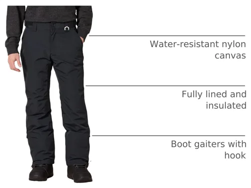 Vista 4 de Amazon Essentials - Pantalones de esquí, snowboard, nieve, impermeables y con aislamiento para hombre Negro