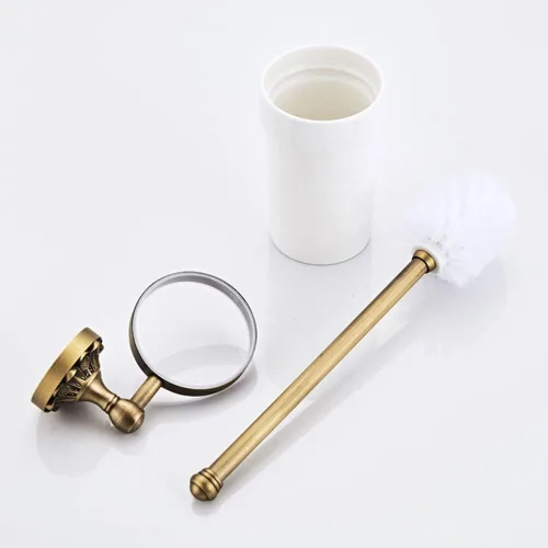 Vista 5 de Portaescobillas + soporte para papel higiénico, juego de accesorios de baño de latón