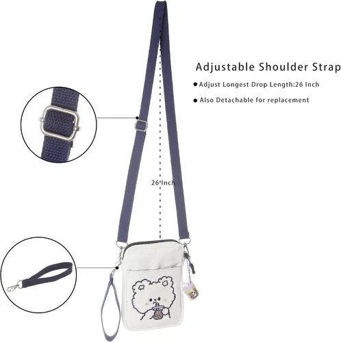 Vista 7 de AOCINA Bolso cruzado para niñas, bonitos bolsos Kawaii para mujeres, regalos para adolescentes, niñas, niños y mujeres (regalos para mamá e hija)