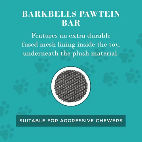 Vista 7 de Haute Diggity Dog Barkbells Pawtein Bar - Juguete de peluche para perros pequeños, medianos y grandes, juguetes interactivos divertidos