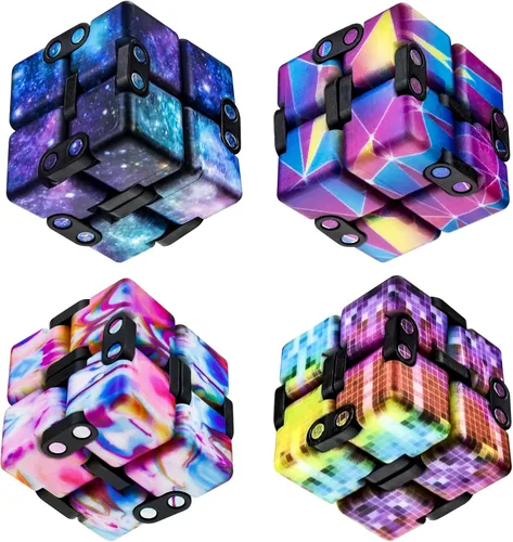 Vista 23 de WUQID Infinity Cube - Juguete antiestrés para niños y adultos, bonito, pequeño, accesorio único para aliviar la ansiedad y pasar el tiempo