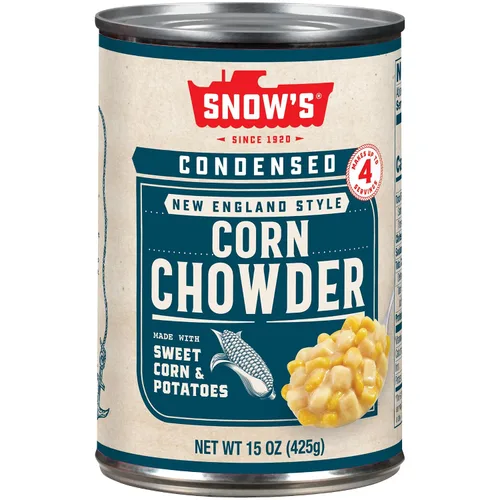 Vista 12 de Snow's Sopa condensada de almejas de Nueva Inglaterra, lata de 15 onzas, 0.14 oz de proteína por porción, receta auténtica al estilo de Nueva