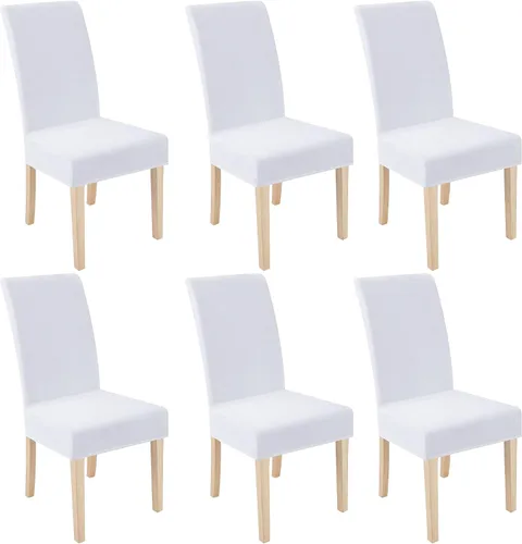 Vista 30 de smiry - Fundas para sillas de comedor de terciopelo elástico y suave, extraíbles, Terciopelo, Beige