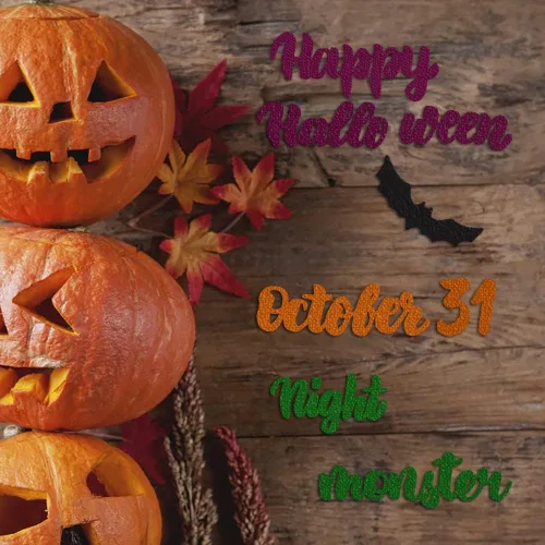 Vista 3 de Threetols 18 piezas de Halloween Words Thinlits Die Halloween Bat Word Relieve Metal Troquel Troquel de acero al carbono troquelado troquelado