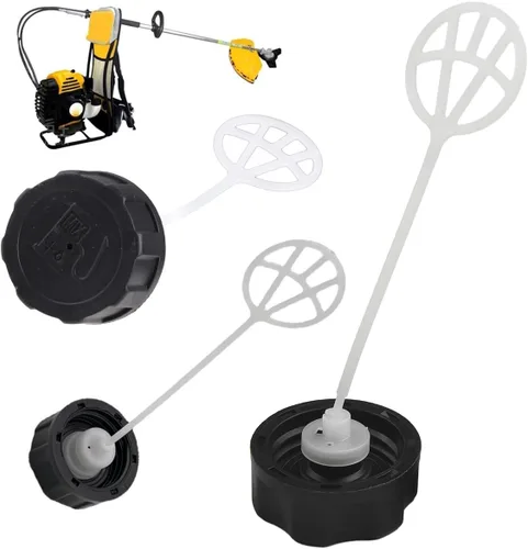 Vista 5 de Paquete de 4 tapas de combustible para desbrozadora de hilo con gas, tapa de combustible, tapas de tanque de combustible para desbrozadora de maleza