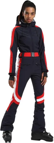 Vista 30 de GSOU SNOW Traje de esquí para mujer, traje de nieve delgado de una pieza, chaqueta de nieve, impermeable, resistente al viento, deportes al aire