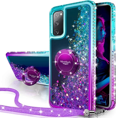 Vista 9 de Silverback - Carcasa para Samsung Galaxy S20 FE con soporte de anillo, color dorado transparente