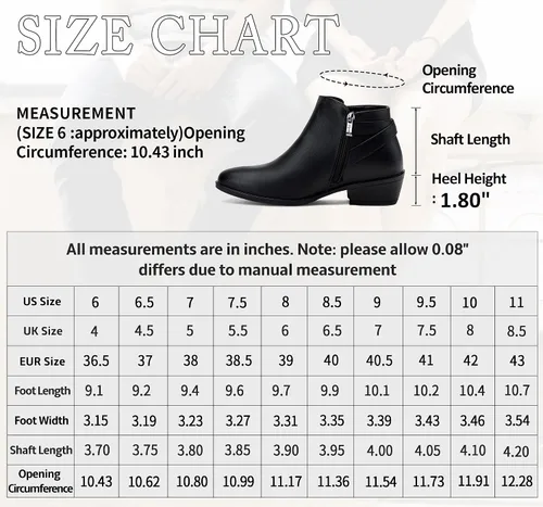 Vista 6 de VEPOSE botas al tobillo para mujer con tacón bajo y grueso, con perforaciones, botas de vaquero
