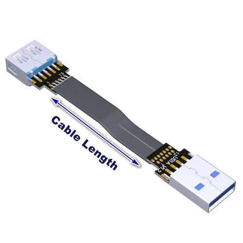 Vista 8 de ADT-Link - Cable de extensión USB 3.0 tipo A macho a USB A hembra, 90 FPV, delgado, plano, suave, flexible, FPC (9.8 in, S1A-S4B)
