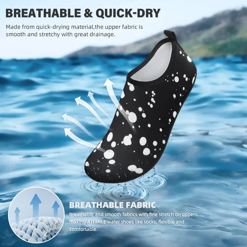 Vista 5 de ATHMILE Zapatos de agua para mujeres y hombres calcetines acuáticos de secado rápido para playa piscina río yoga lago surf deportes acuáticos