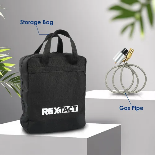 Vista 9 de RexTact Estufa de campamento de 2 quemadores con bolsa de transporte, estufa de campamento de propano plegable con 17,200 BTU para campamento