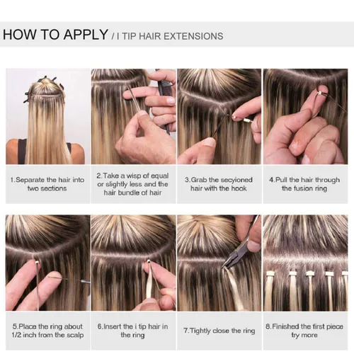 Vista 6 de Kit de herramientas de extensiones de cabello, accesorios profesionales de peluquería, 500 piezas de cuentas de microanillo, 1 alicate, 2 ganchos