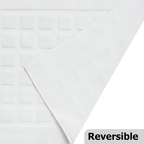 Vista 4 de COTTON CRAFT Tapete para bañera – Azulejo esculpido, 100% algodón, ultra absorbente, de baja pelusa, 1000 GSM, tapete de baño de lujo – Alfombra