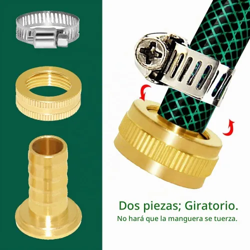 Vista 2 de Joywayus - Conector de reparación de manguera de jardín de latón de 4 piezas, púas de 1/2 pulgada x 3/4 pulgadas GHT